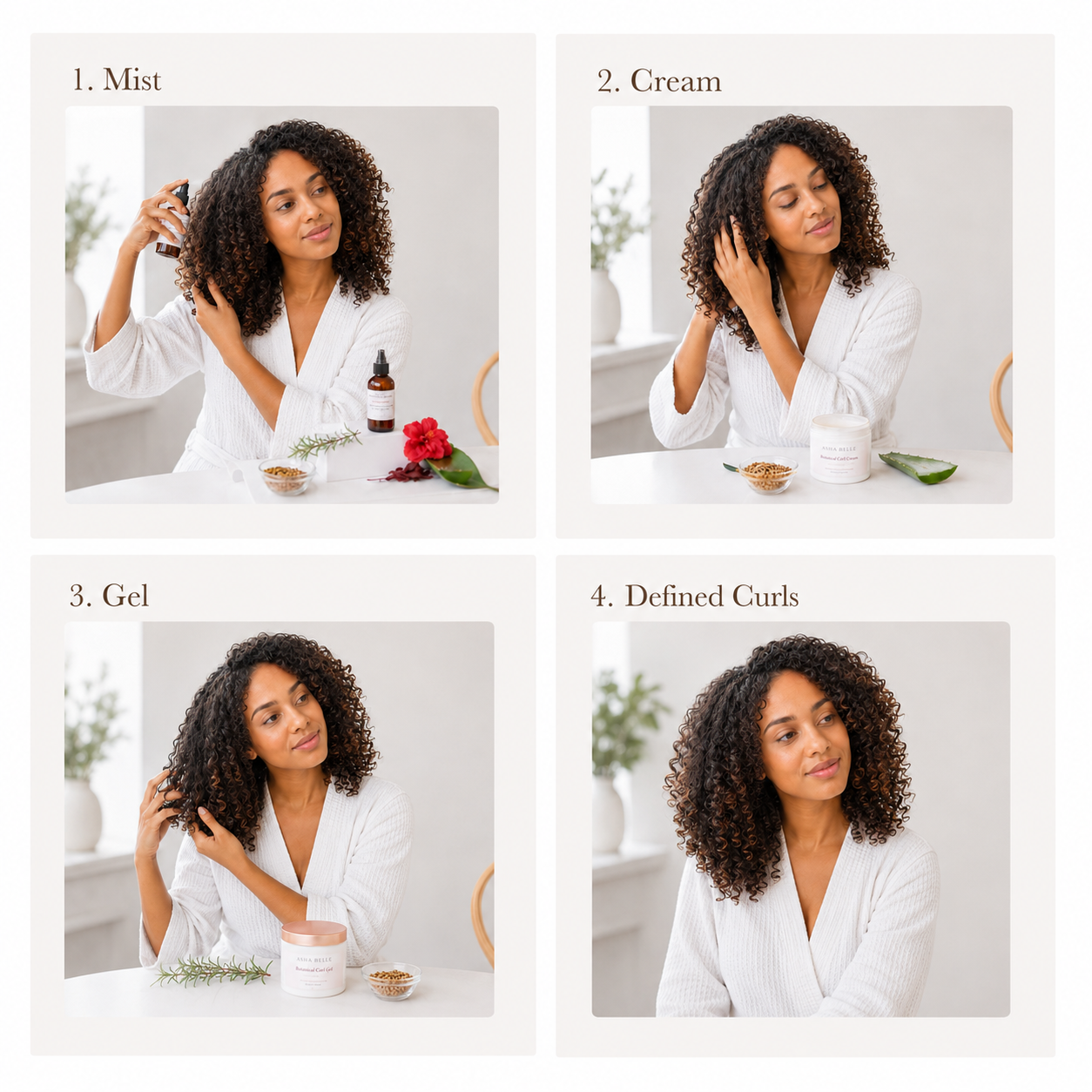 Botanical Curl Routine Quick Guide | Guía Rápida de Rutina Botánica