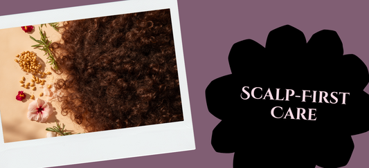 Botanical scalp-first hair care routine with fenugreek, rosemary, and hibiscus for curly and textured hair